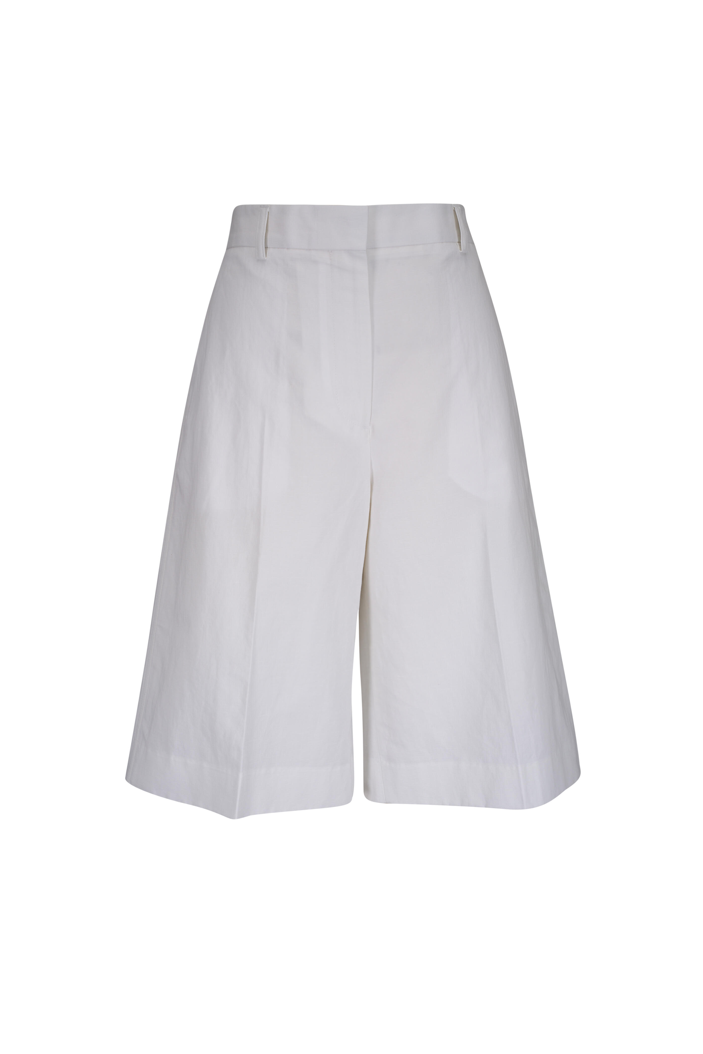 Totême - Off White Cotton & Linen Tailored Shorts