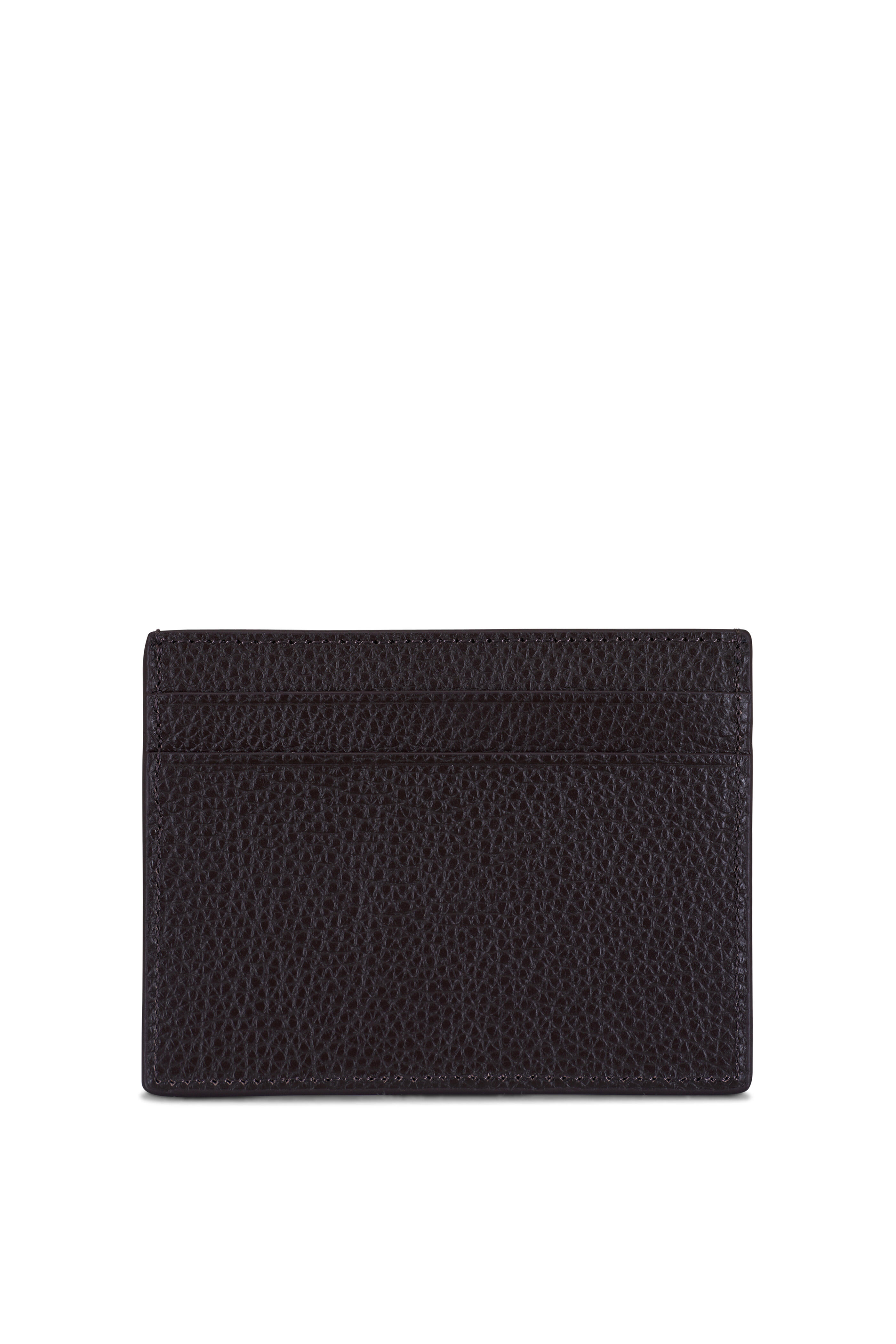 Want Les Essentiels - Benin Dark Brown Pebbled Leather Wallet