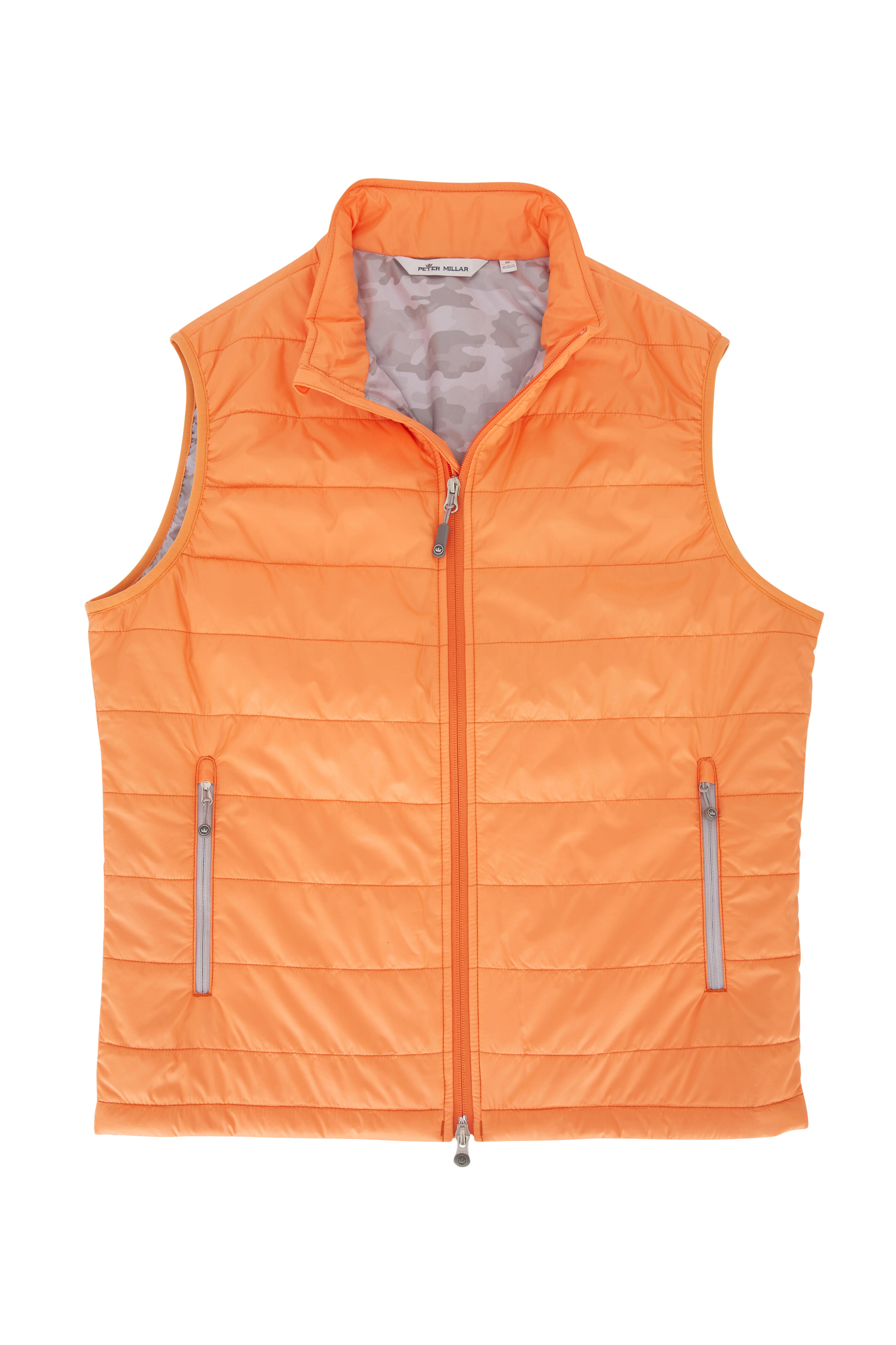 Peter Millar - Orange Hyperlight Front Zip Vest | Mitchell