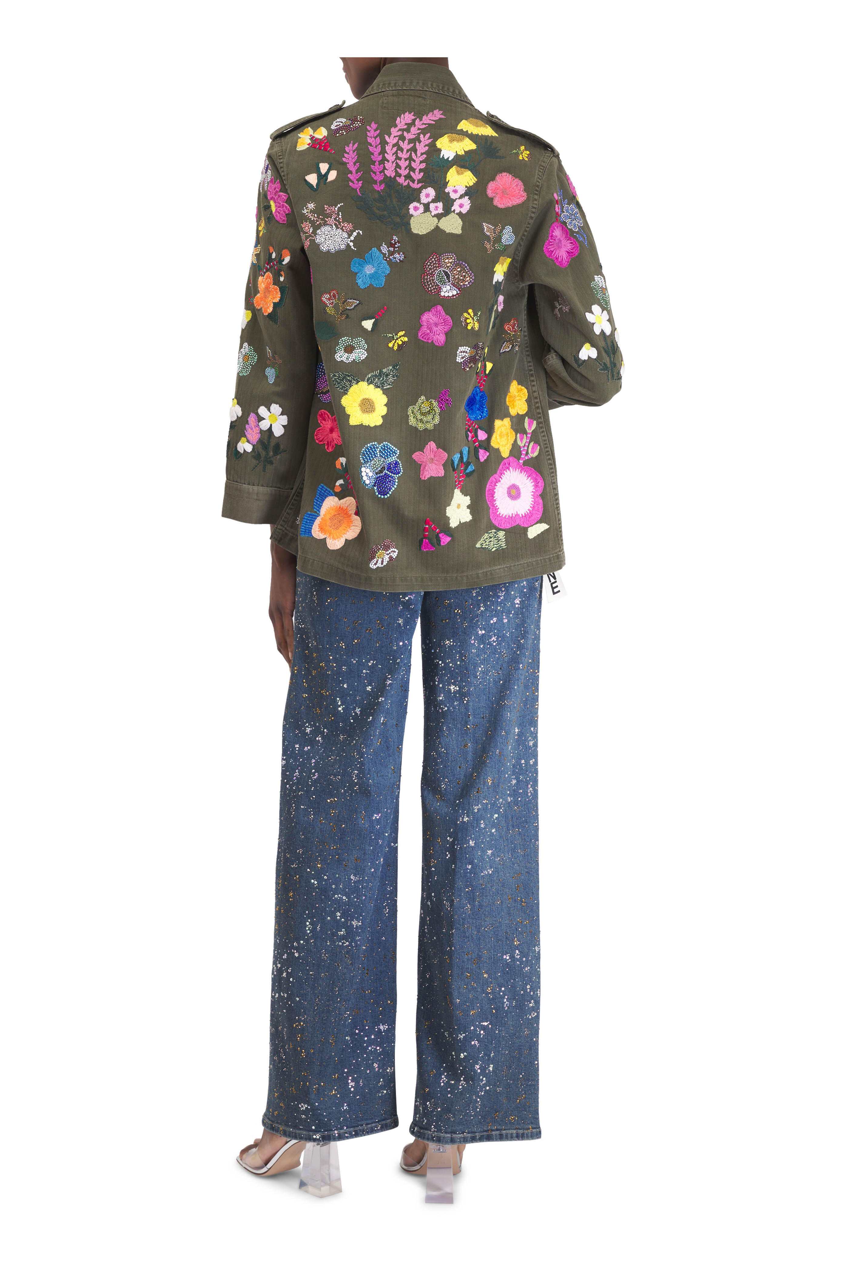 Libertine - Multicolor Embroidered Floral Military Jacket
