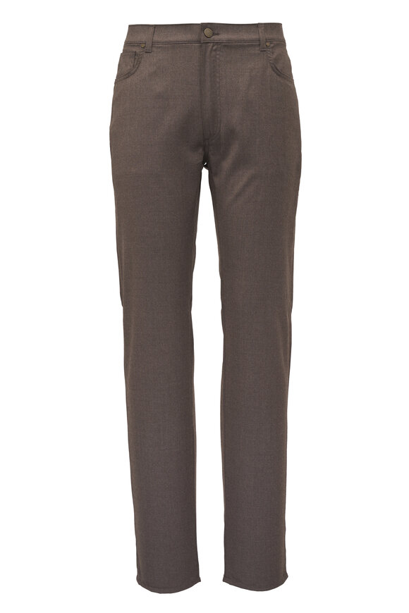 Maurizio Baldassari Brown Wool Five Pocket Pant - view 1