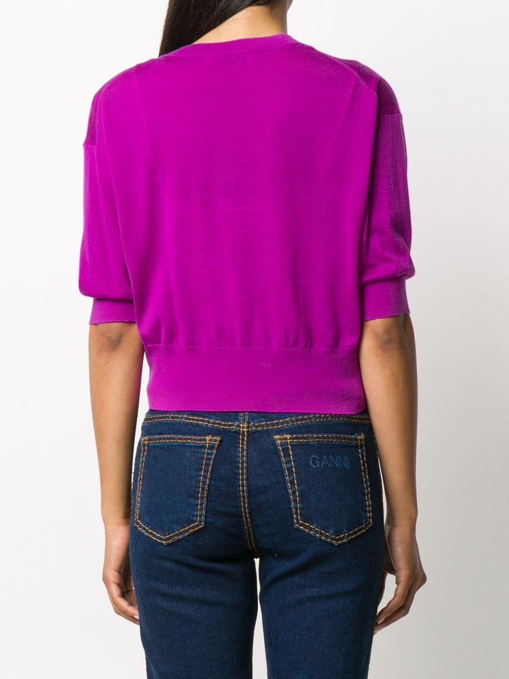 Dorothee Schumacher - Fuchsia Lightweight Elbow Sleeve Cropped Cardigan