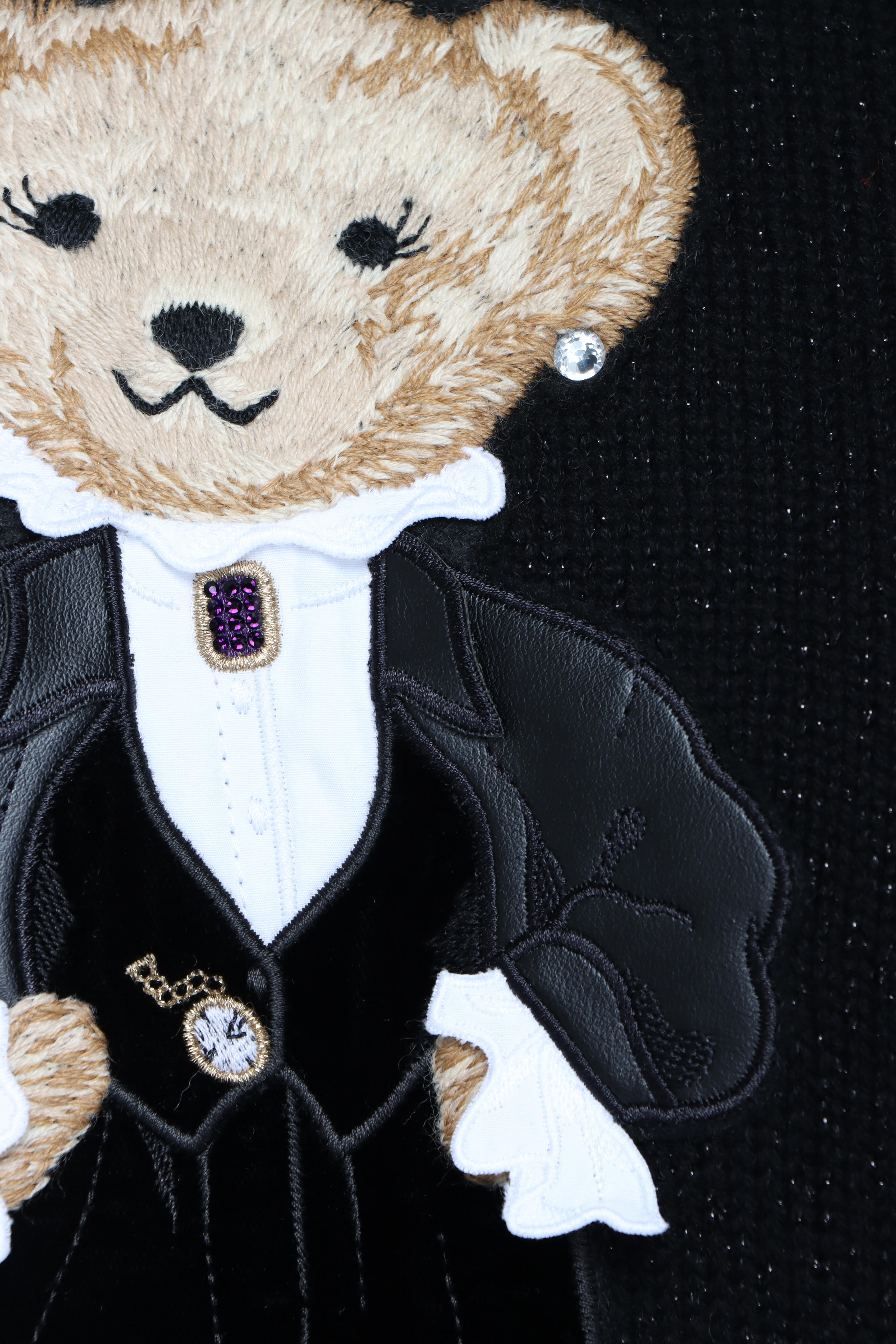 Ralph Lauren - Metallic Black Holiday Polo Bear Sweater