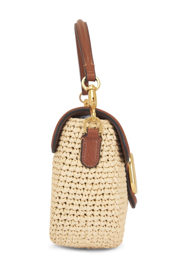 Valentino Garavani All Time Natural & Saddle Raffia Shoulder Bag - view 10
