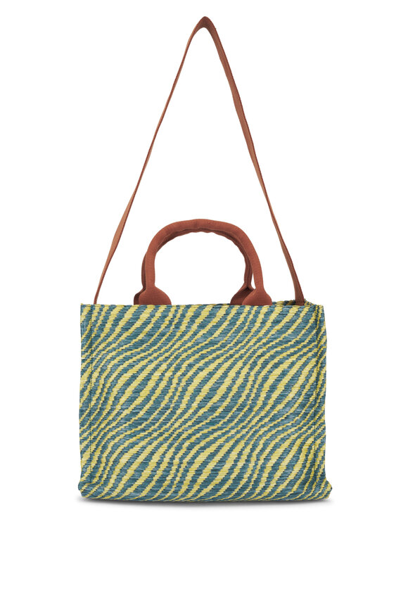 Marni Small Garden Green Wavy Raffia Tote - view 3