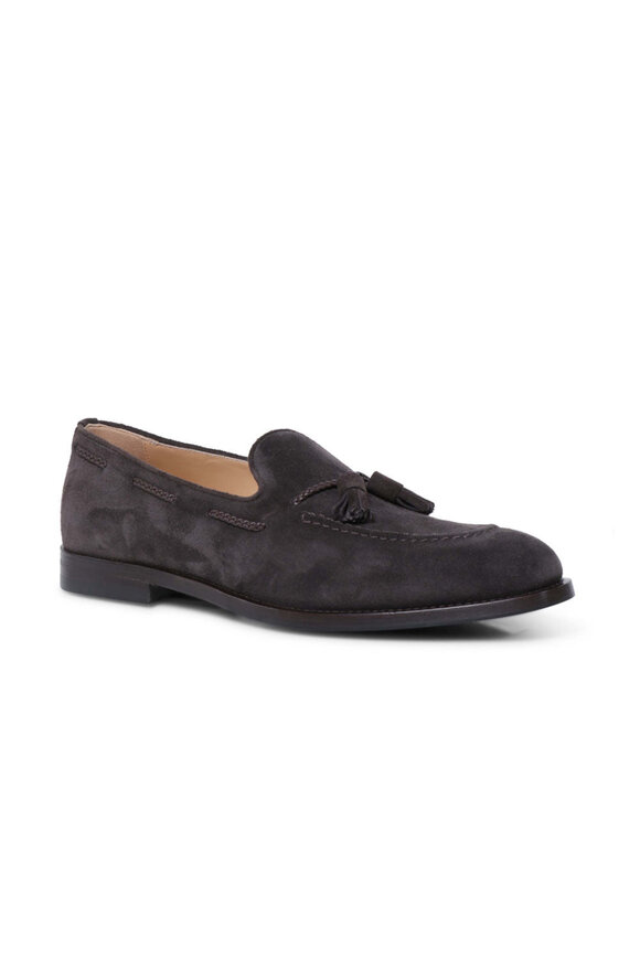 Brunello Cucinelli - Suede Loafer in Grey | Mitchell Stores