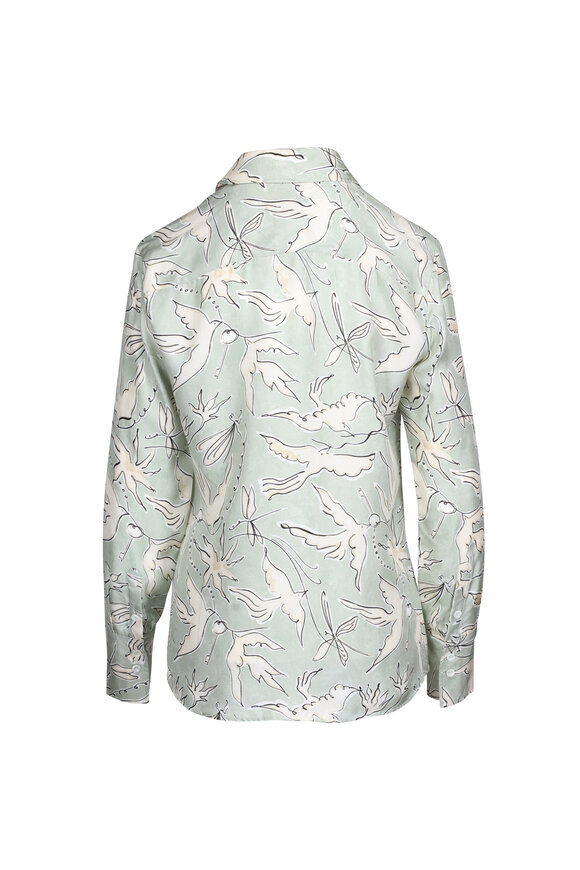 Altuzarra Chika Sage Silk Printed Top - view 2