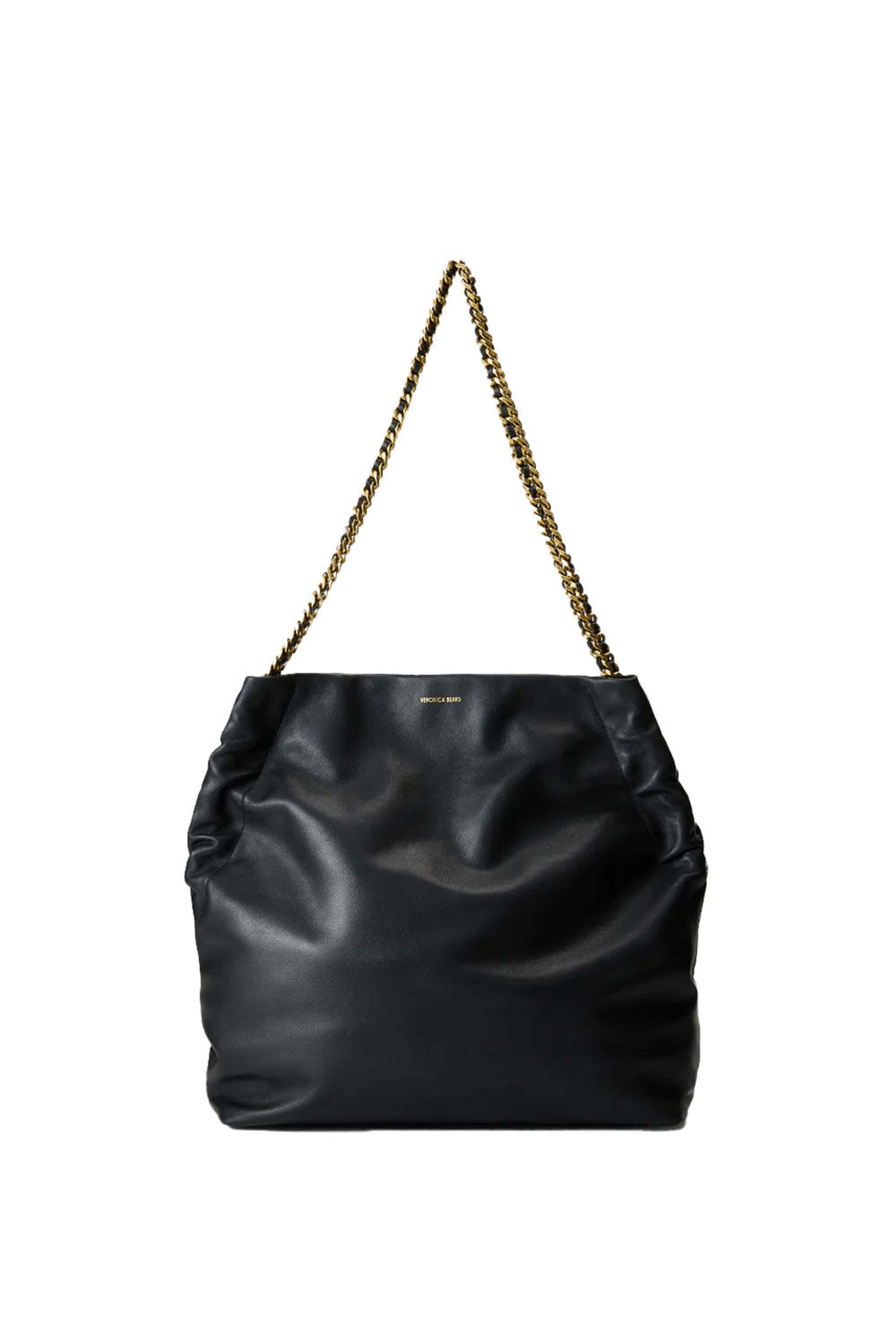 Veronica Beard - Slouch Black Leather Shoulder Bag