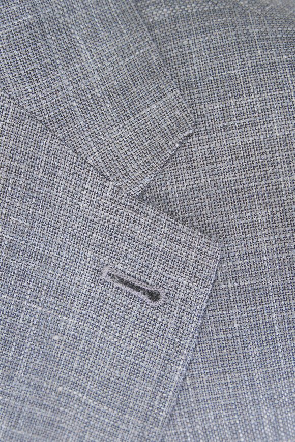Canali Kei Light Gray Hopsack Sportcoat - view 3