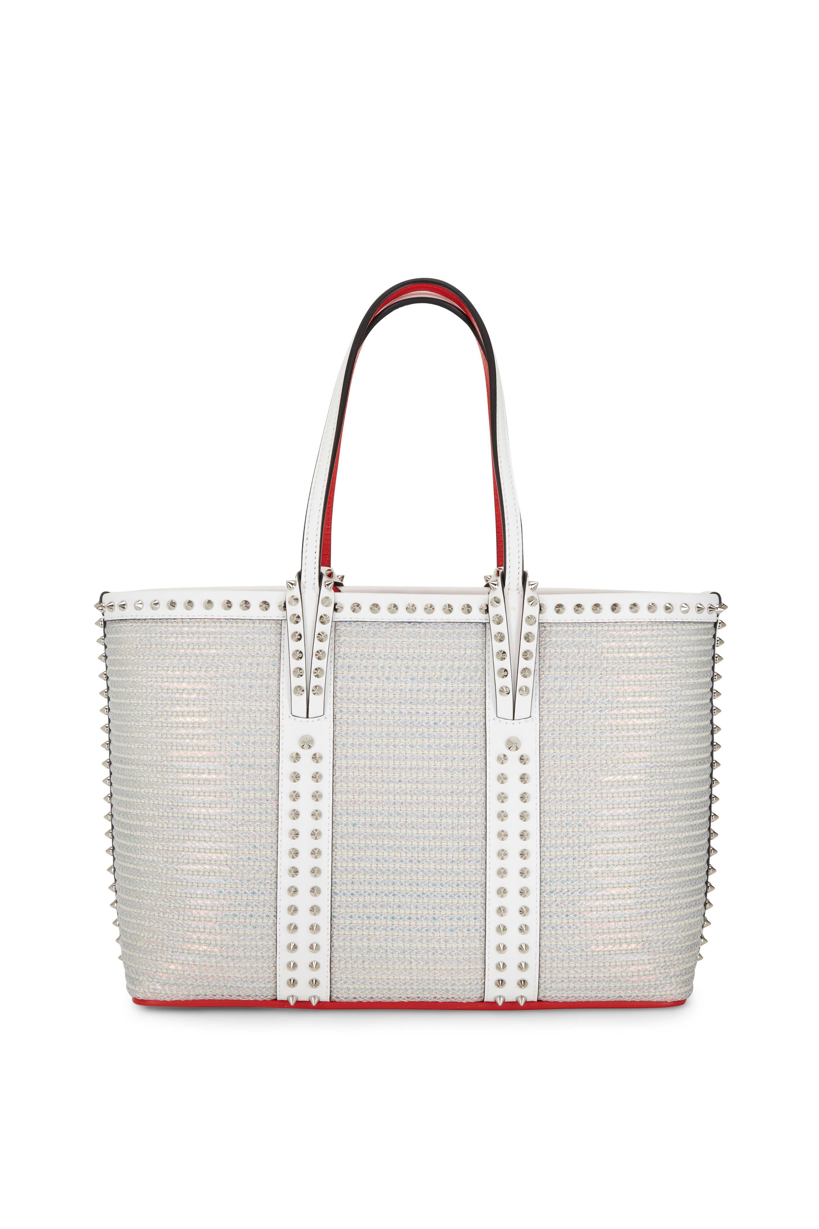 トートバッグ CHRISTIAN LOUBOUTIN CABATA SMALL Christian Louboutin - Cabatta White Leather Trim Small
