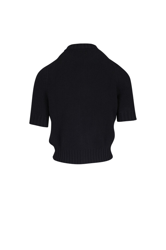 Khaite Nora Black Cropped Cashmere Cardigan - view 2