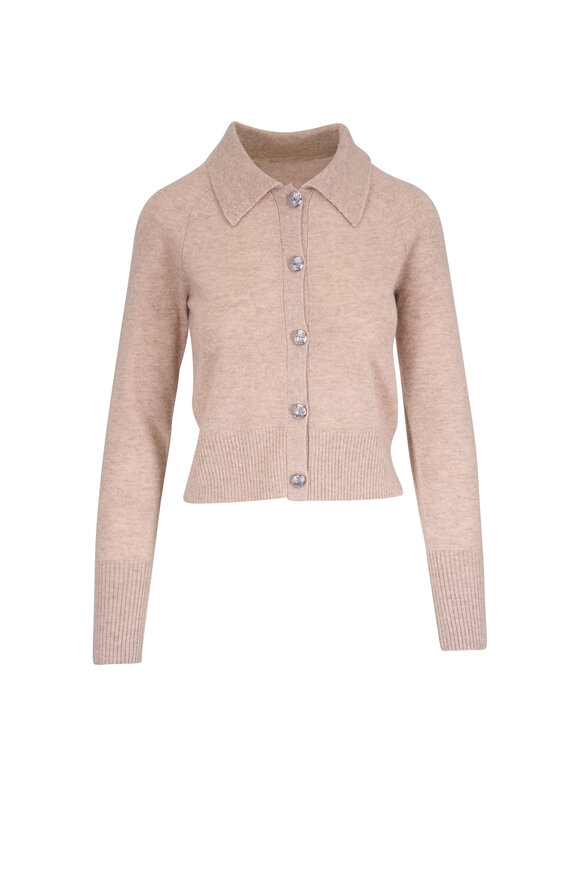 Veronica Beard Cheshire Oatmeal Heather Cashmere Cardigan