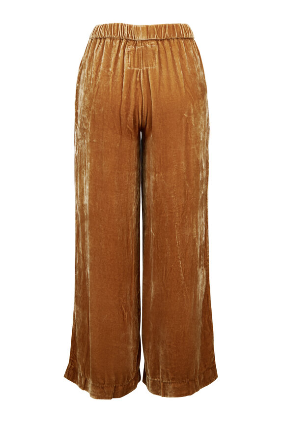 Frank & Eileen Maisie Gold Velvet Wide Leg Cropped Pant - view 2