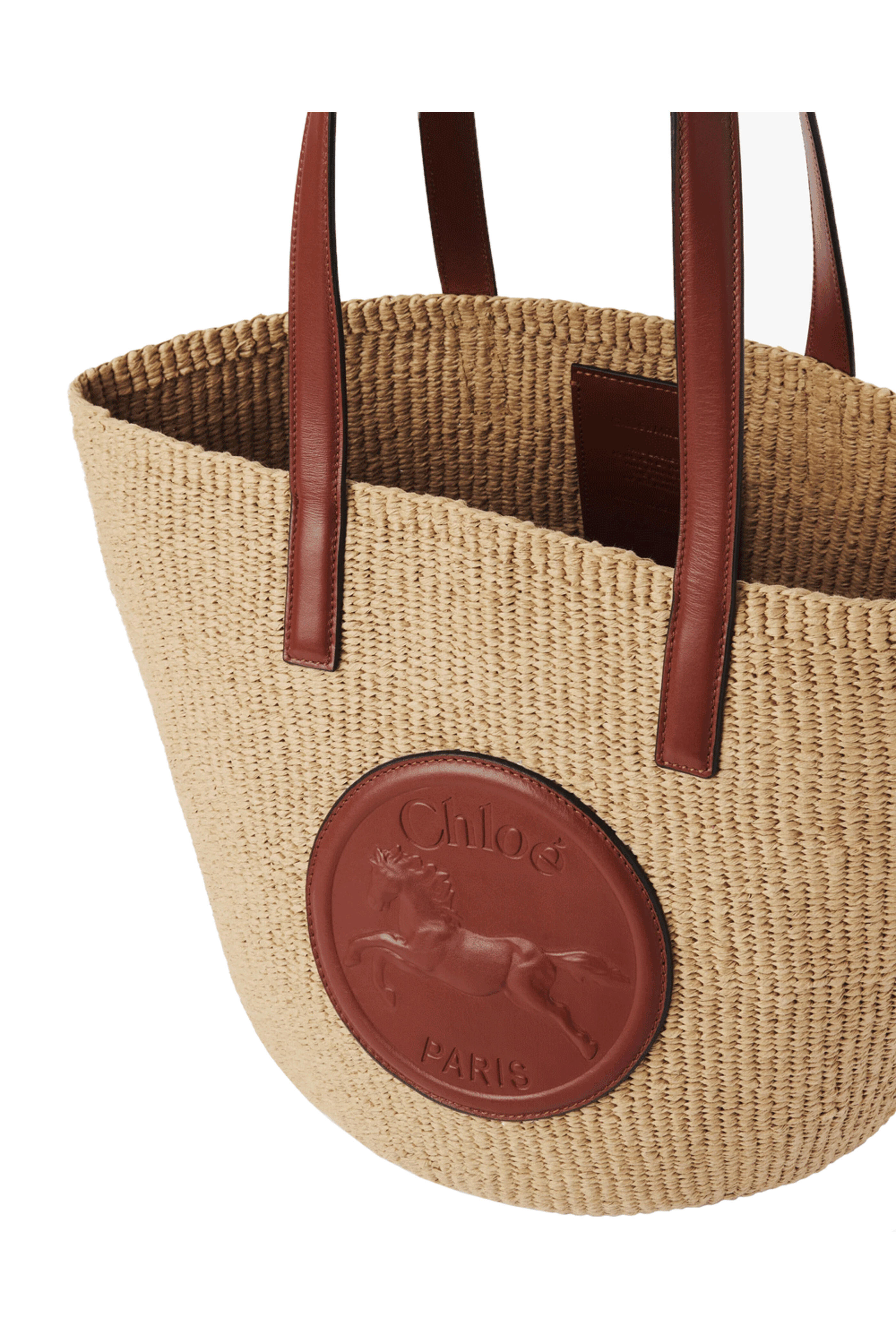 Chloé - Large Horse Medal Basket Tote in Sepia Brown