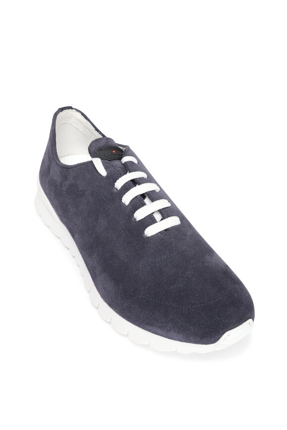 Kiton Suede Navy Blue Sneaker