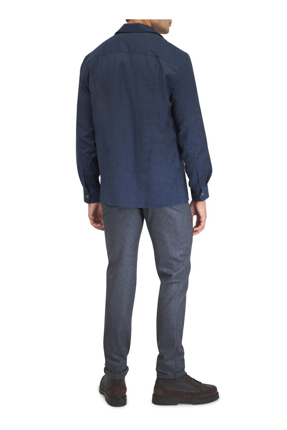 Brunello Cucinelli Charcoal Gray Wool Flannel Five Pocket Pant - view 3