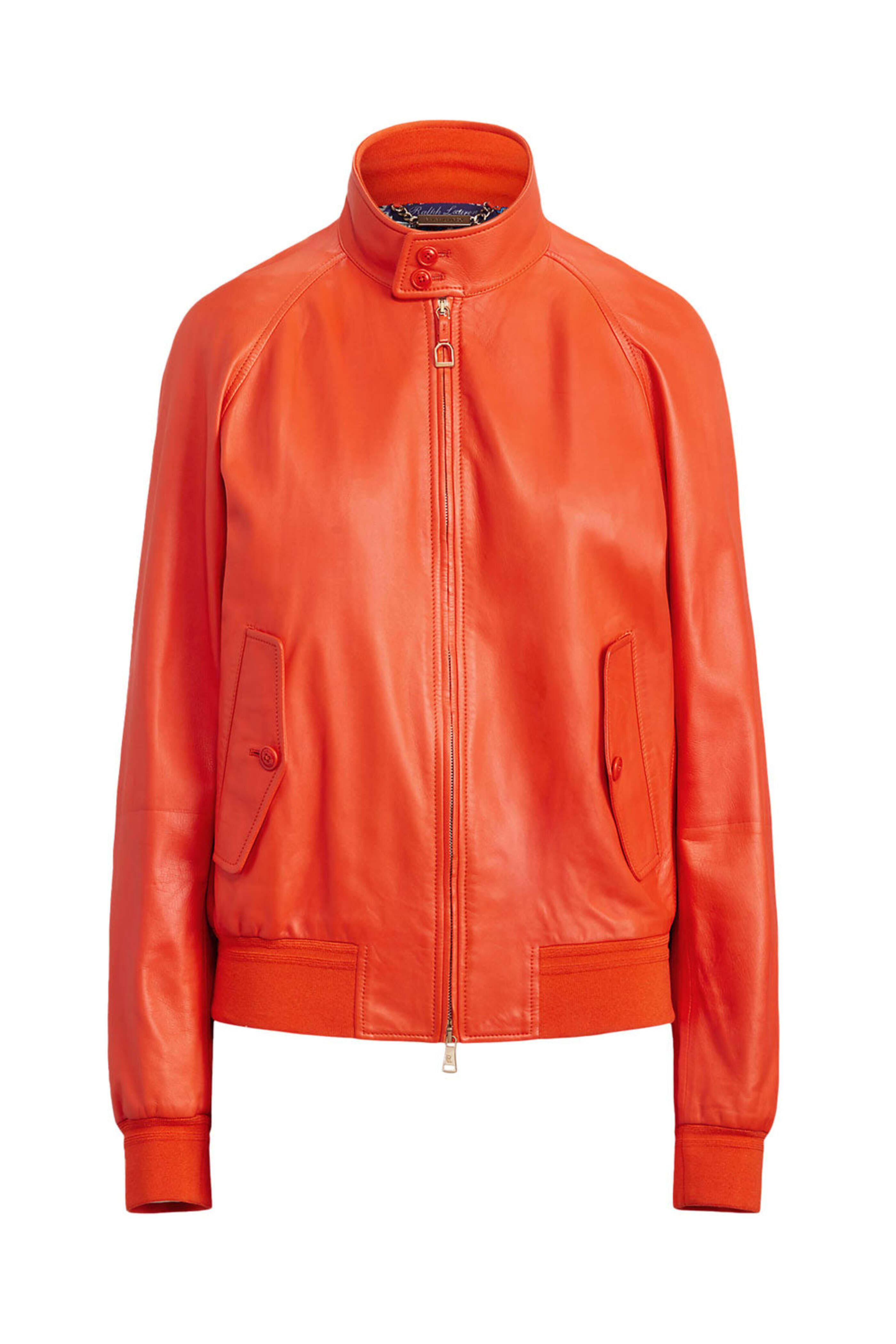 Ralph Lauren - Orange Leather Torrence Jacket