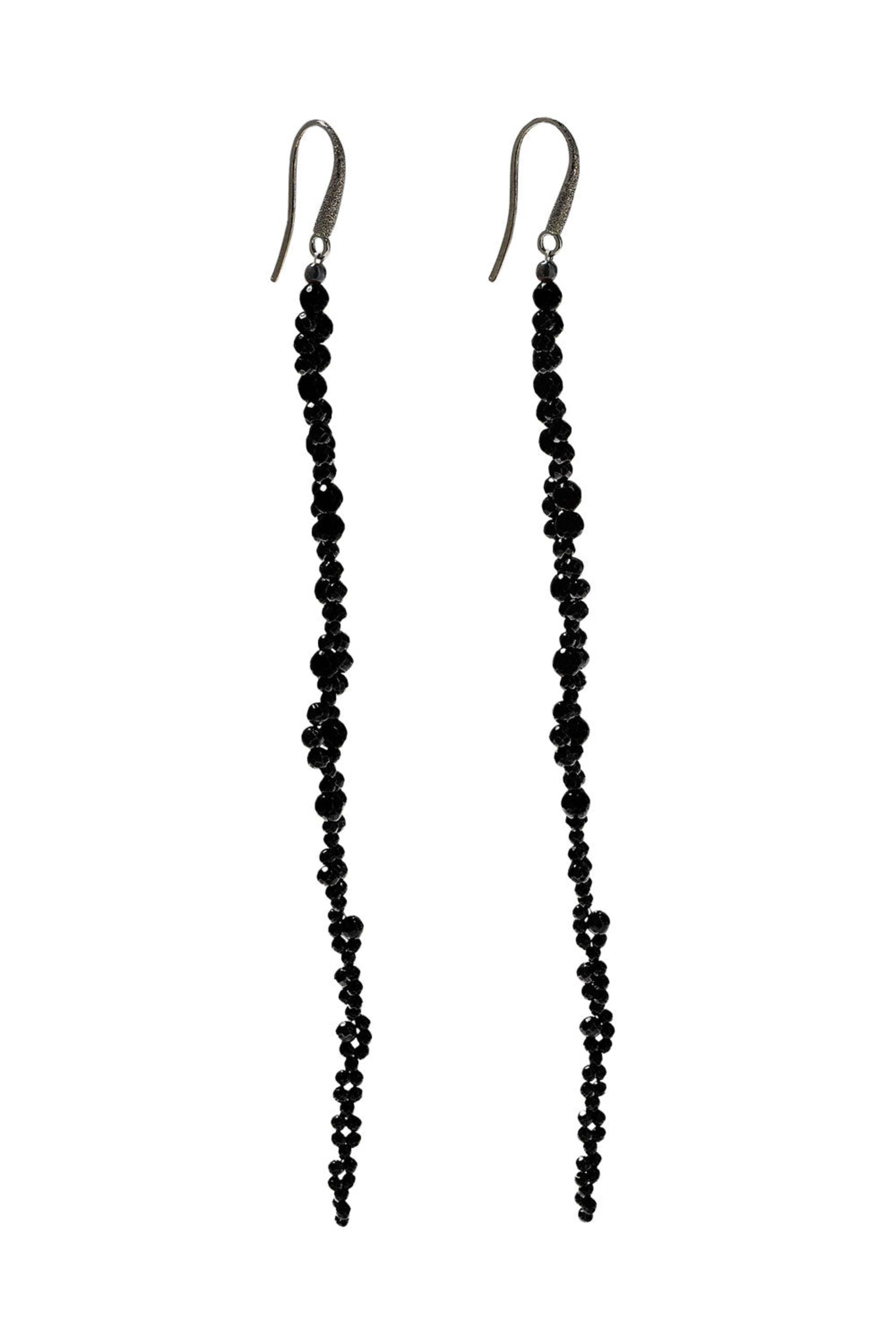 Brunello Cucinelli - Black Long Dangle Beaded Earrings