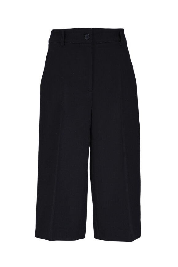 Akris Punto Chiana Black Wide Leg Bermuda Pant