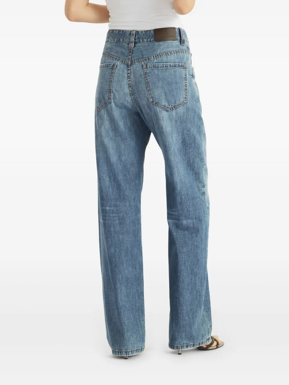 Brunello Cucinelli Super Lightweight Medium Wash Loose Fit Jean - view 8