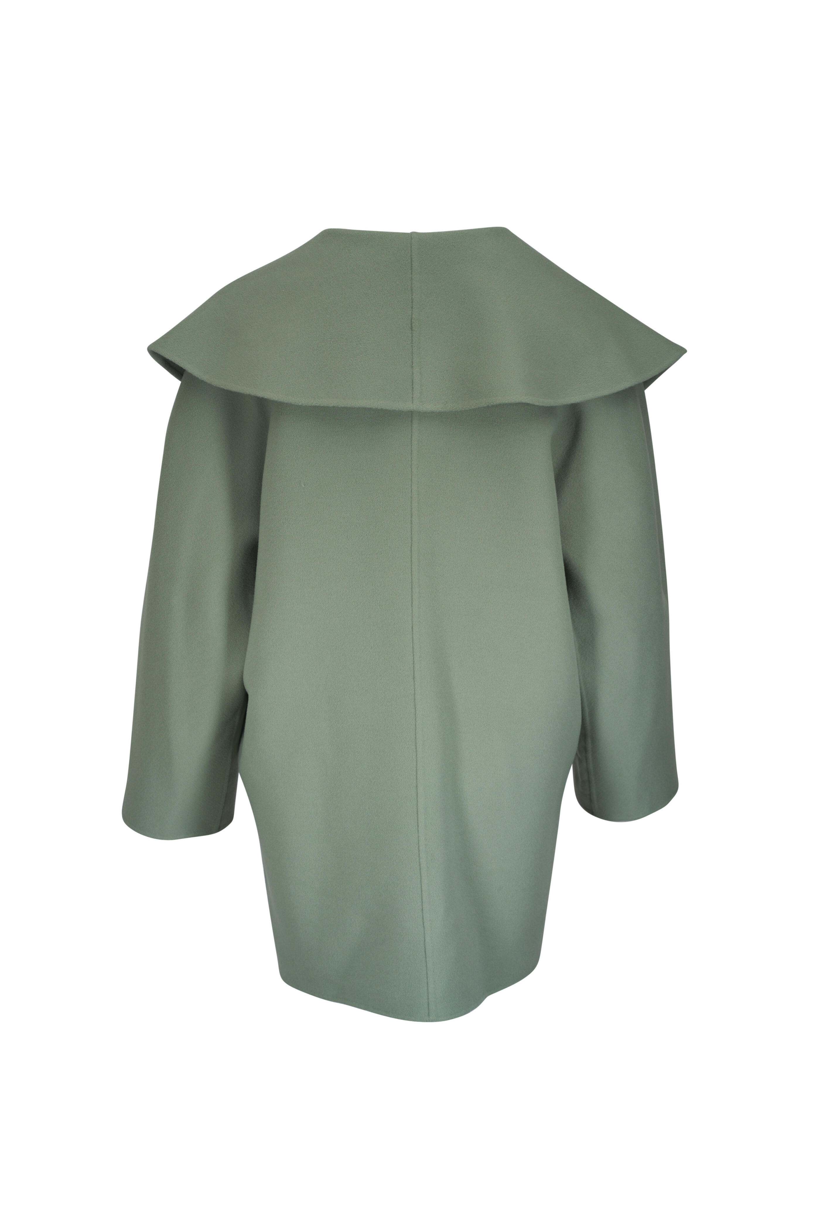 Michael Kors Collection - Celadon Melton Wool Shawl Collar Clutch Coat