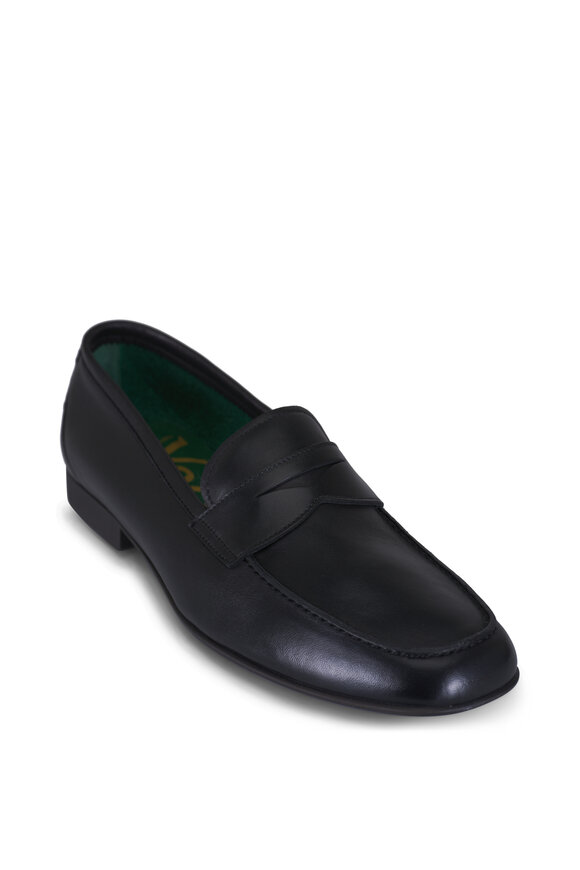Fratelli Rossetti Yacht Portofino Black Leather Penny Loafer