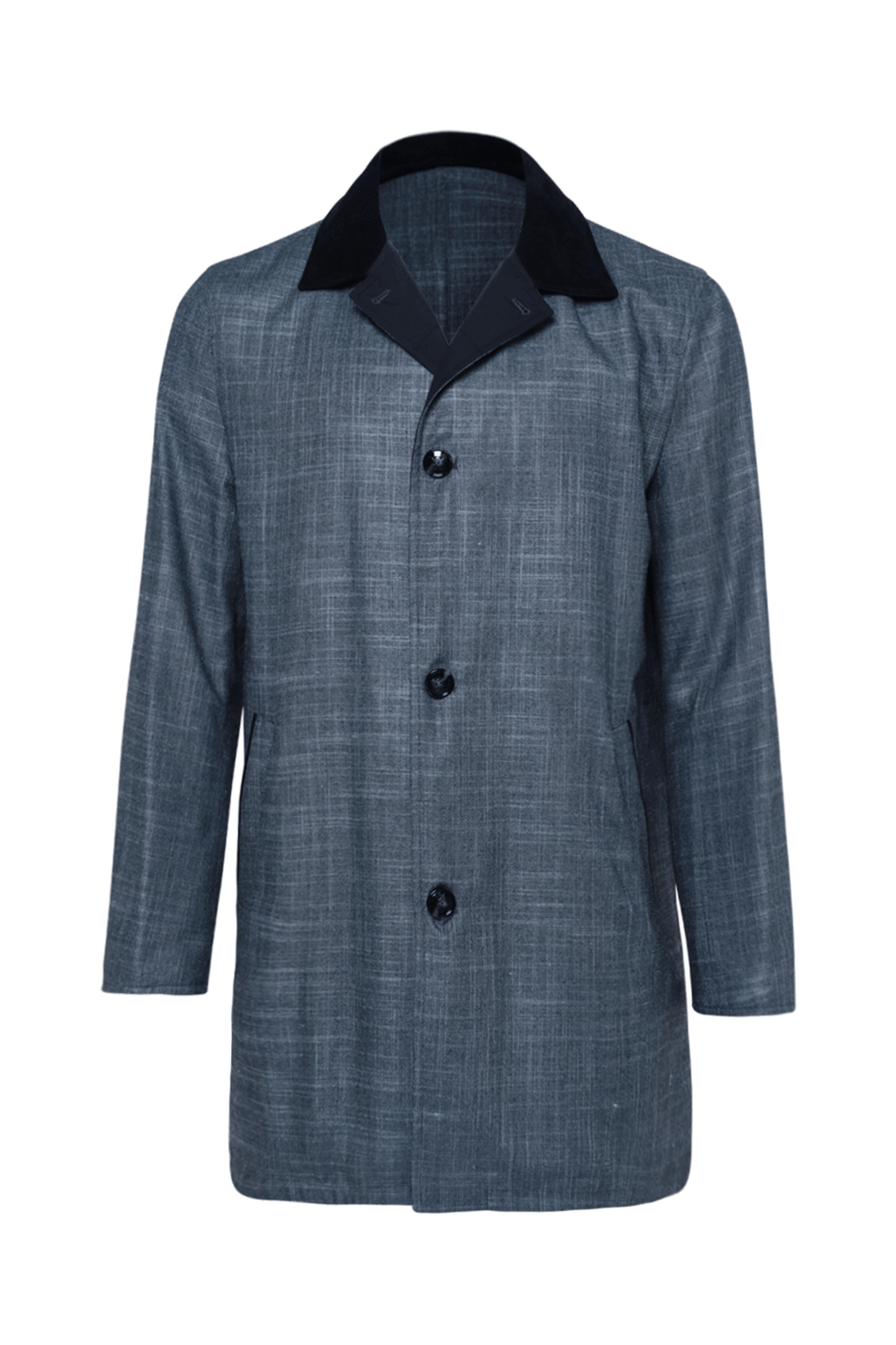 Kiton - Reversible Black & Gray Raincoat