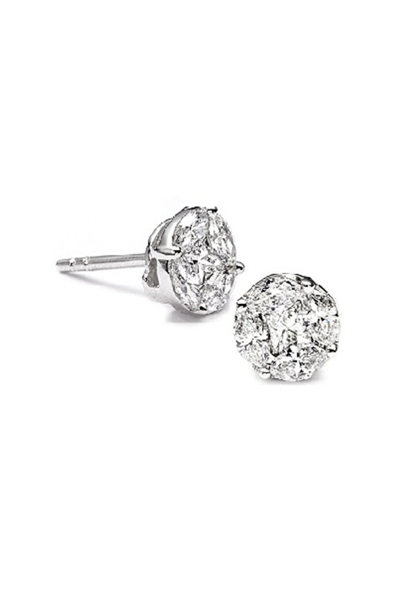 Nam Cho 18-karat White Diamond Invisibly-Set Round Studs