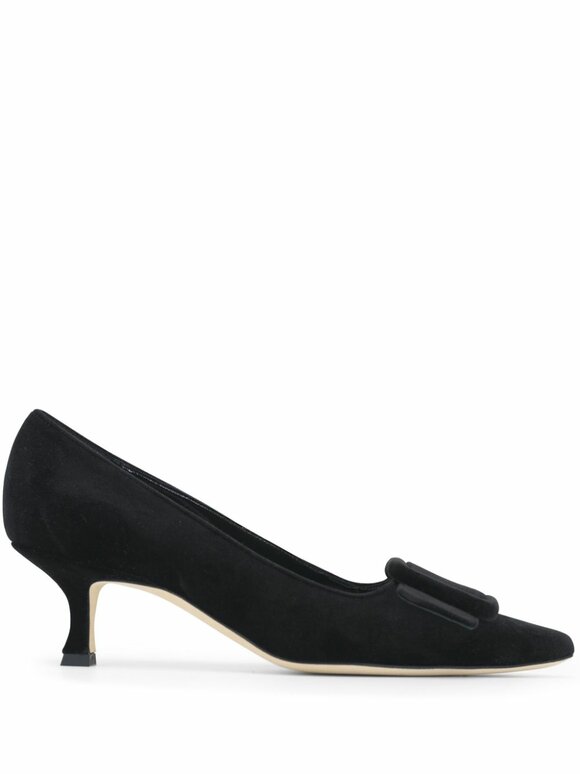 Manolo Blahnik - Maysale Black Velvet Pump, 50mm