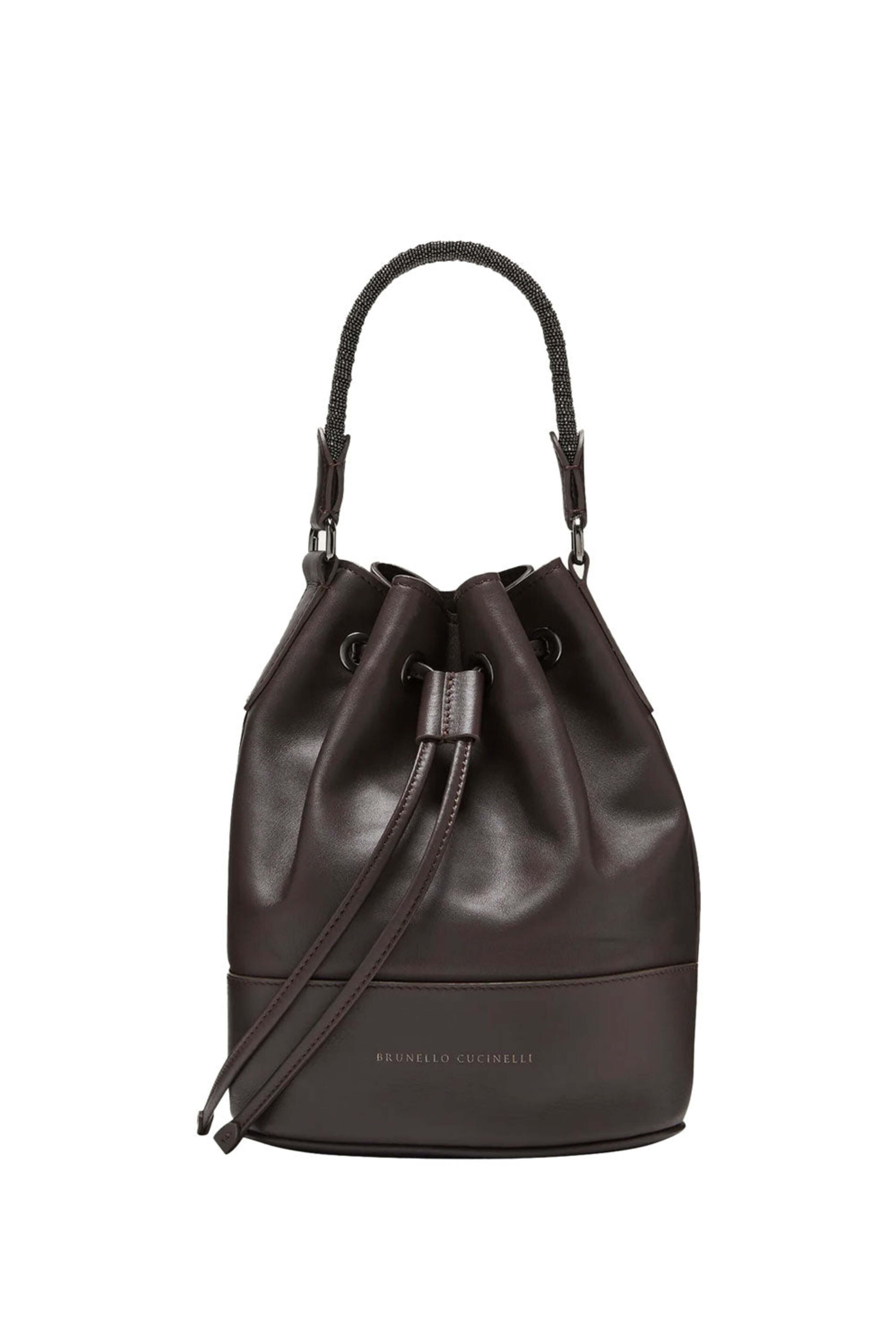 ショルダーバッグ・ポシェット BRUNELLO CUCINELLI SOFT LEATHER BUCKET BAG Small Soft Leather Mellow Bucket bag for Woman in Black
