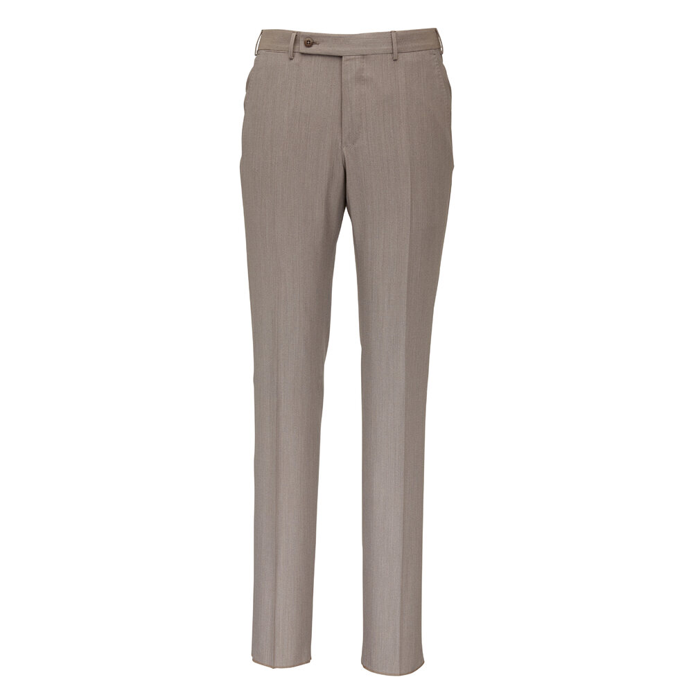 Zegna - Beige High Performance Wool Pant | Mitchell Stores