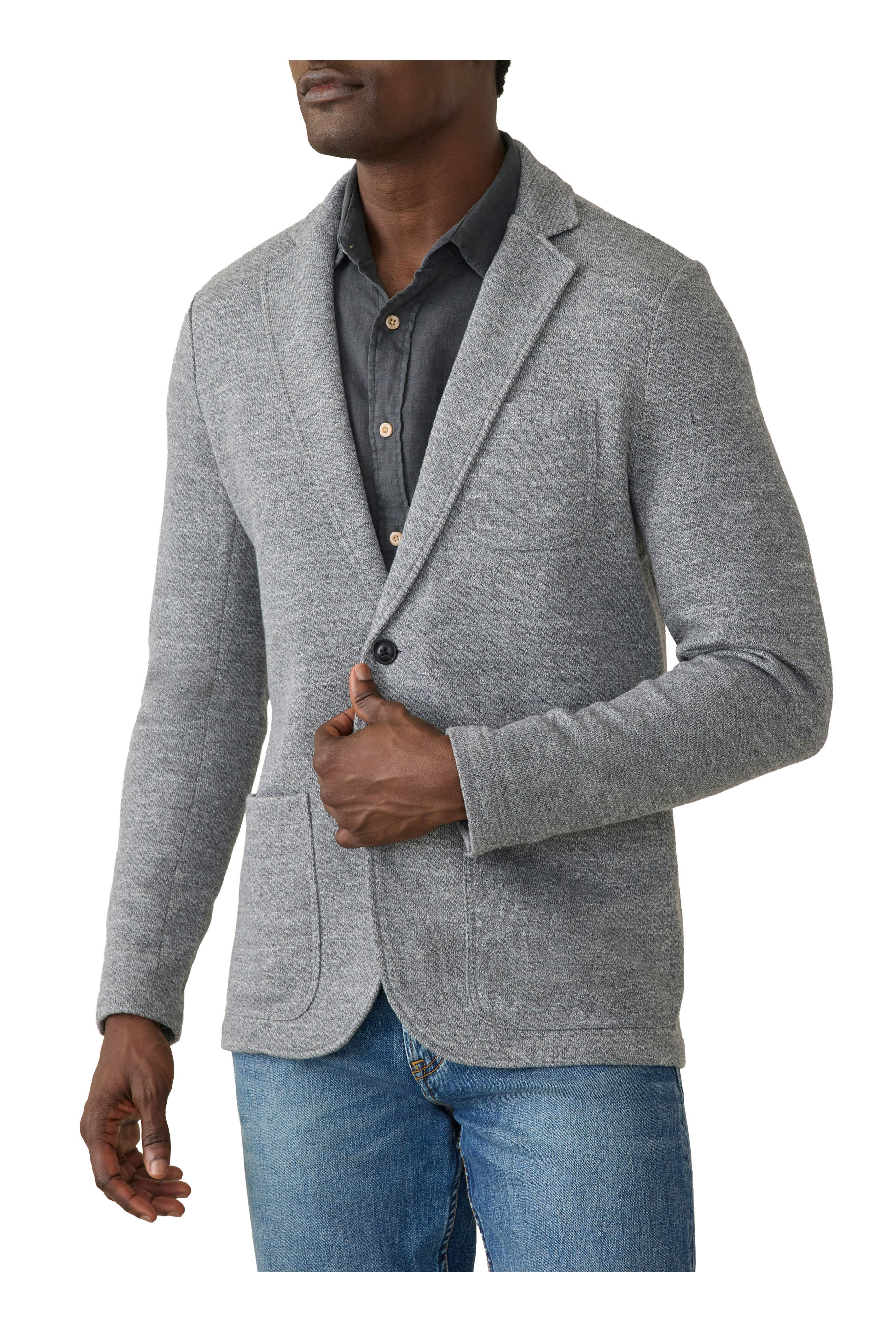 Faherty Brand - Medium Gray Mélange Knit Blazer