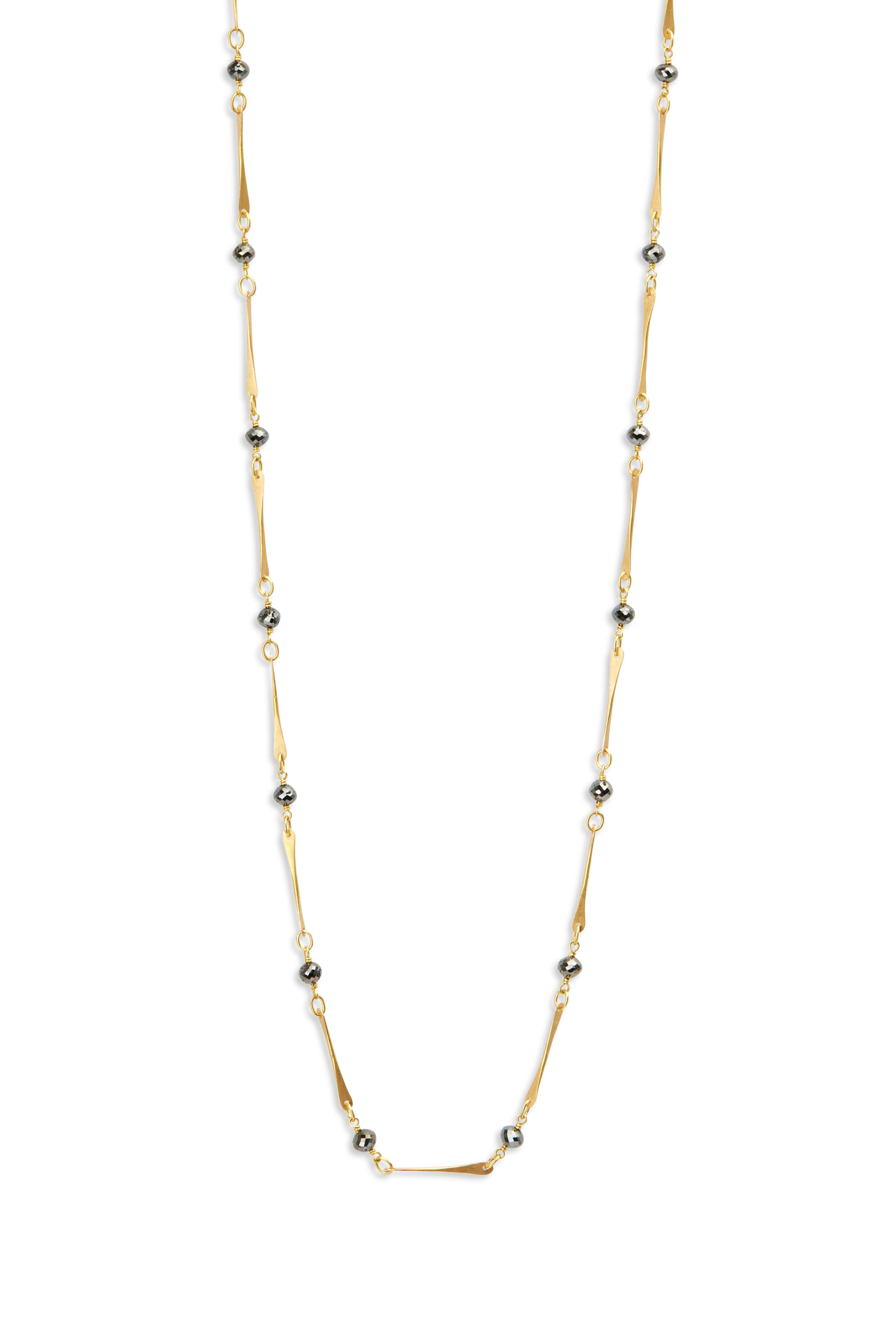 Caroline Ellen - 20K Yellow Gold Black Diamond Necklace