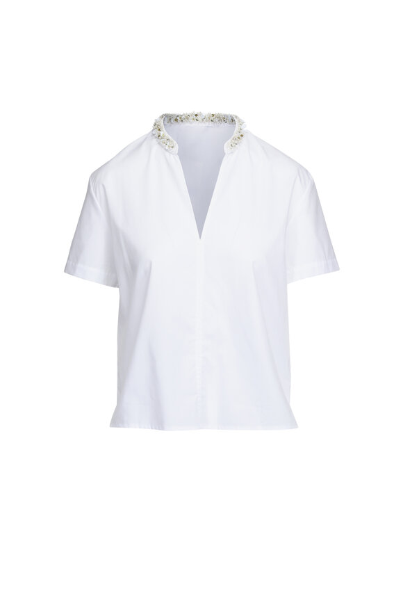 Tanya Taylor White Aubrey Embroidered Top - view 1