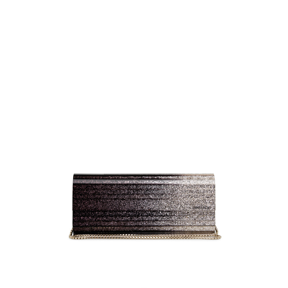 【JIMMY CHOO】shoulder clutch chain BLK Jimmy Choo - Sweetie Black Glitter Chain Clutch | Mitchell Stores