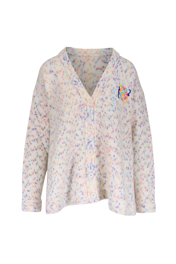 Fendi - White Karligraphy Embroidered Crop Sweater