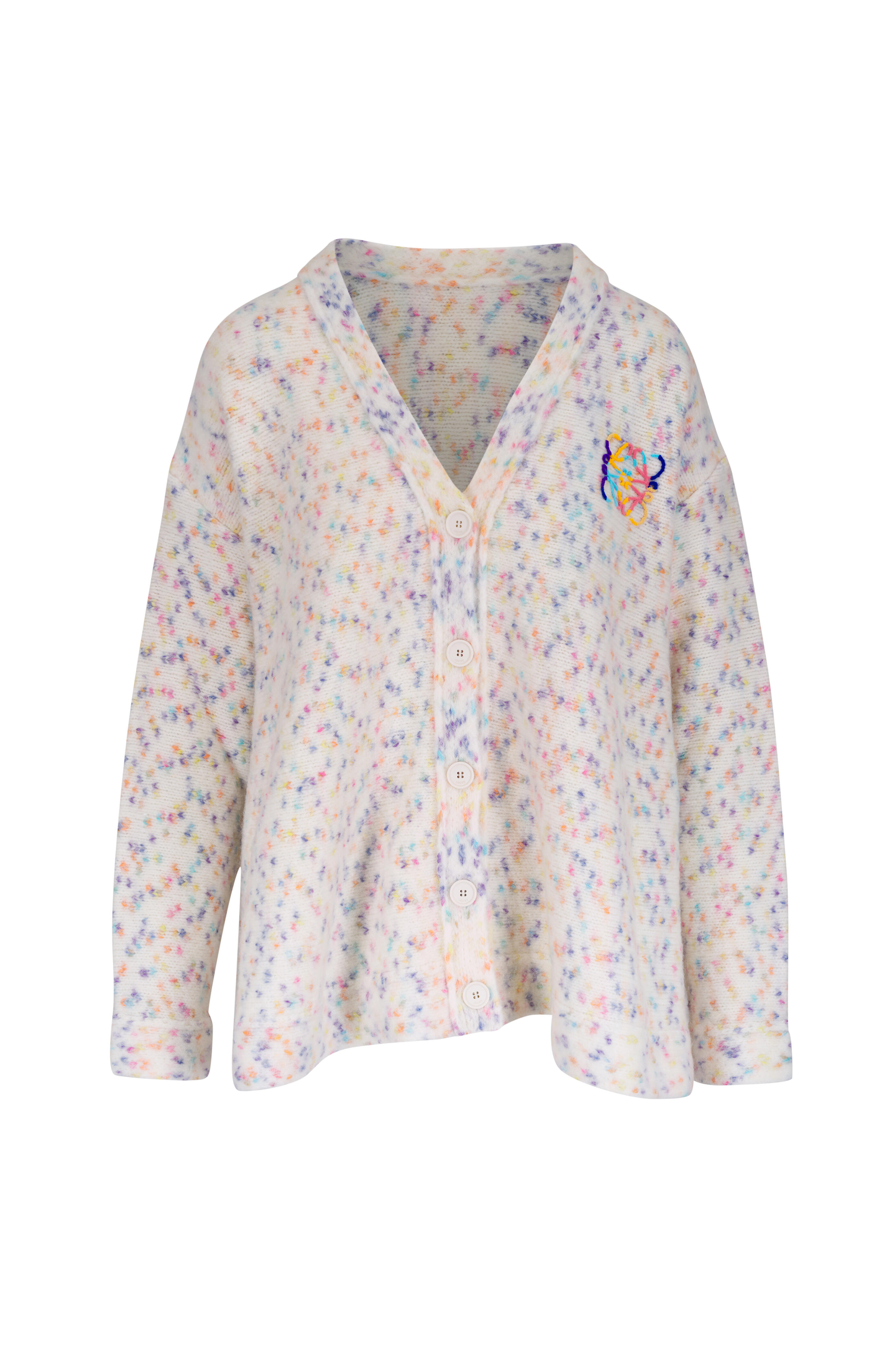 Loewe - White Multicolor Trapeze Cardigan | Mitchell Stores