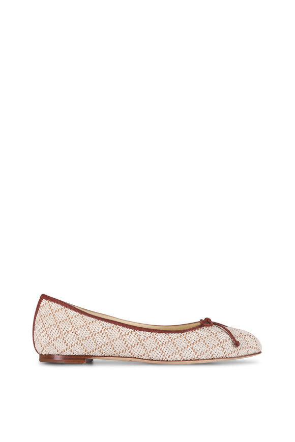Manolo Blahnik Verallim Brown Woven Raffia Ballet Flat - view 2