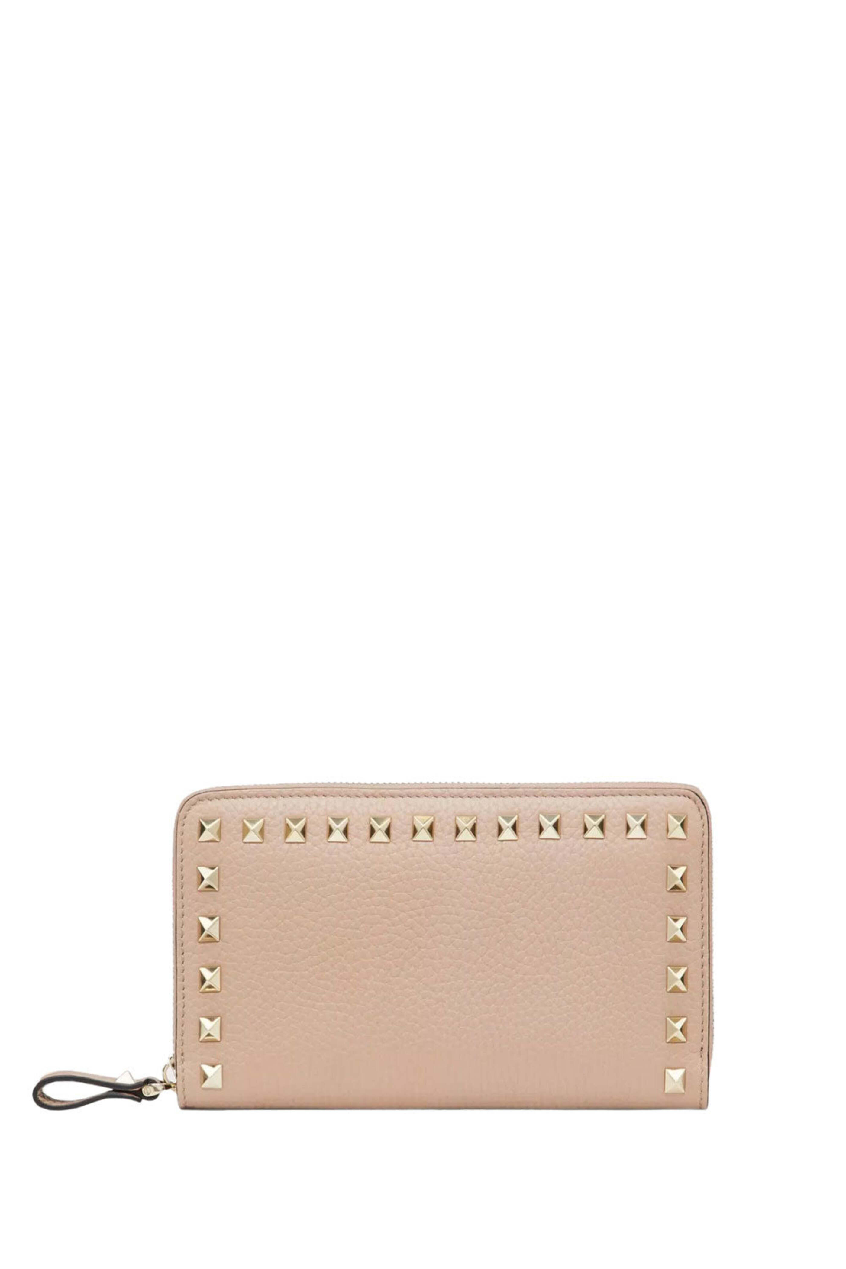 Valentino Garavani - Rockstud Zip Around Wallet in Poudre