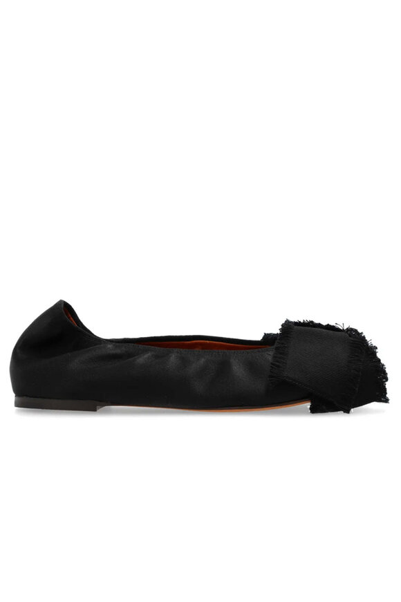 Lanvin - Black Leather Studded Ballerina Flat | Mitchell Stores