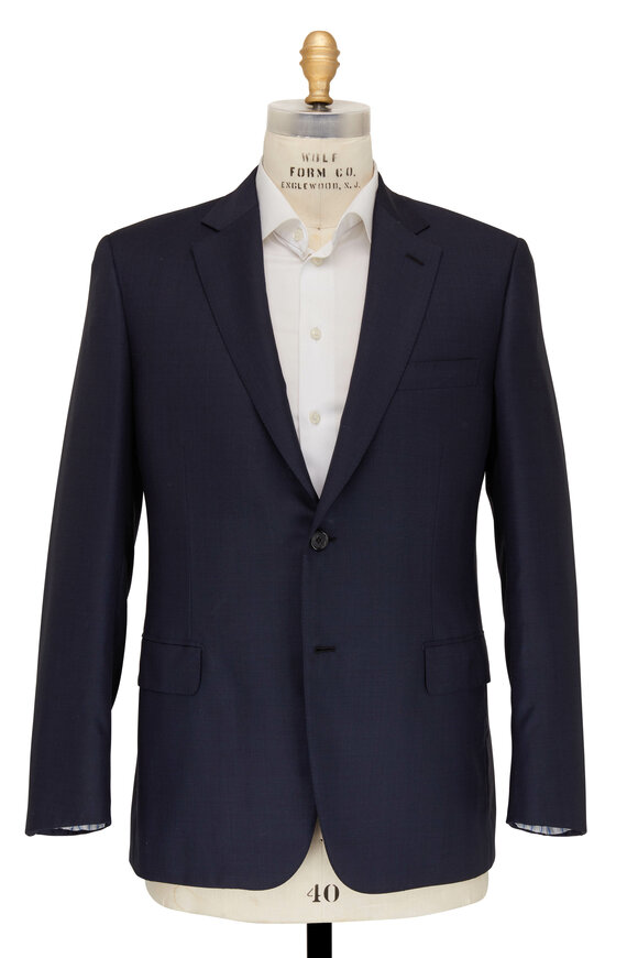 Brioni - Navy Blue Tonal Plaid Wool Suit