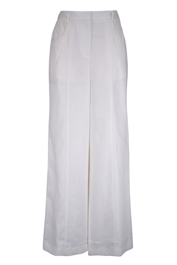TWP Slim Demie Ivory Linen Pant - view 1