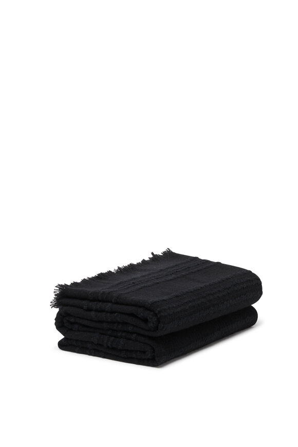 Alonpi - Region Black Cashmere & Silk Throw