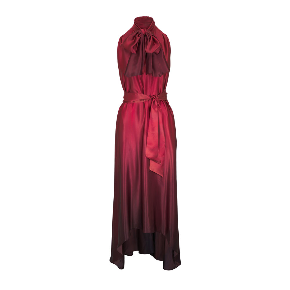 ワンピース KITON PRINTED SILK DRESS Kiton - Orange Silk Bird-Print Dress | Mitchell Stores