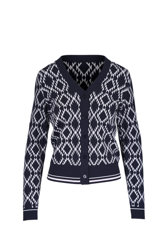 Bogner Amber Navy Geo Print Cardigan - view 1