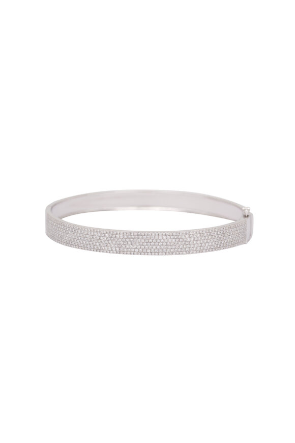 Kai Linz 14k White Gold Scintillate White Diamond Bangle - view 1