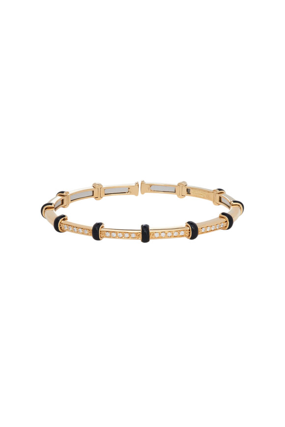 Sidney Garber 18k Yellow Gold Enamel Diamond Carly Bracelet - view 1