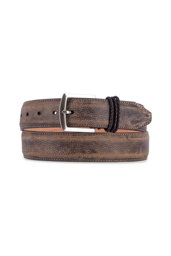 Martin Dingman Bermuda Braid Old Clay Leather Belt