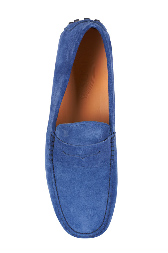 Tod's Mocassino Blue Suede Penny Loafer - view 4