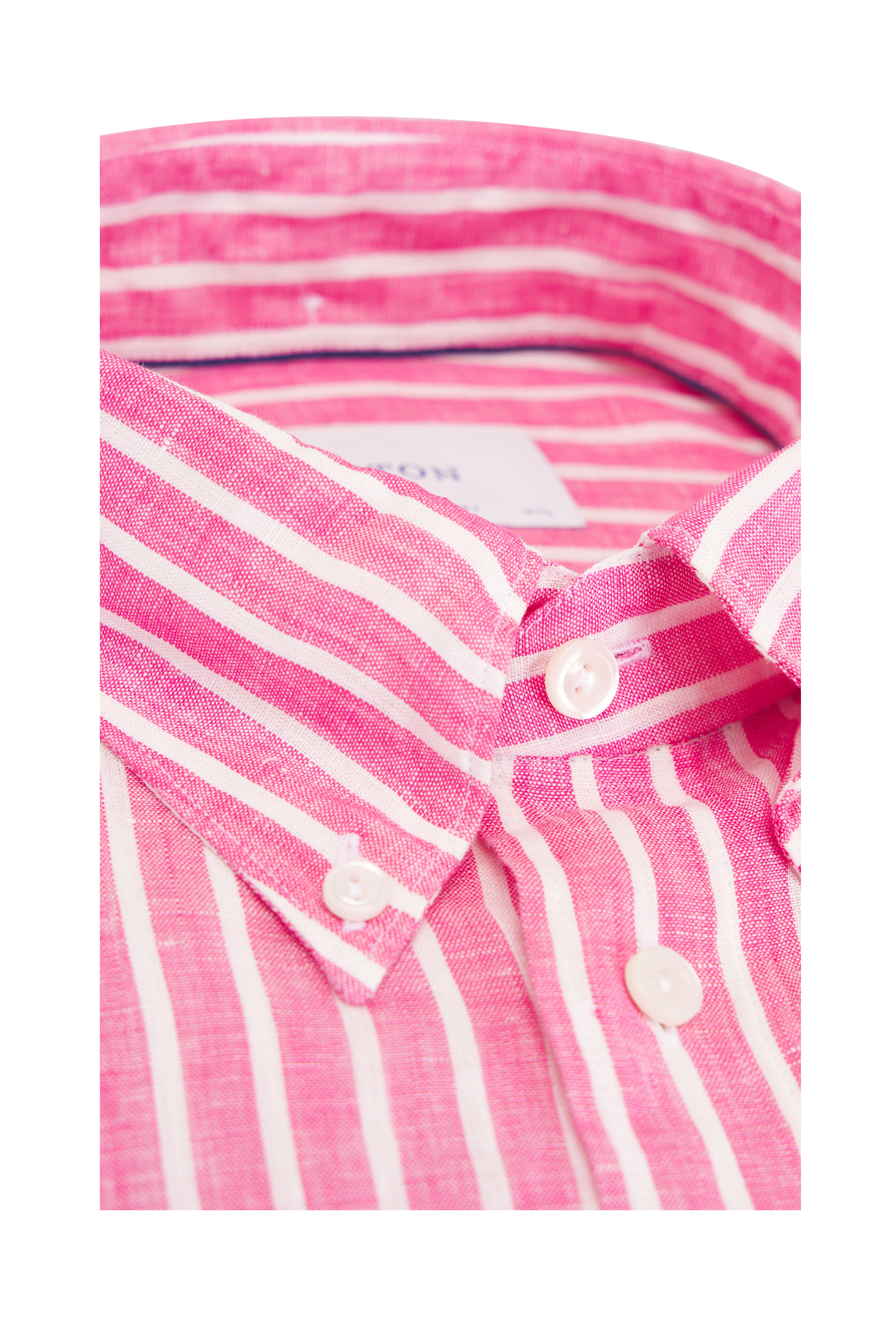 Eton - Pink & White Stripe Linen Dress Shirt